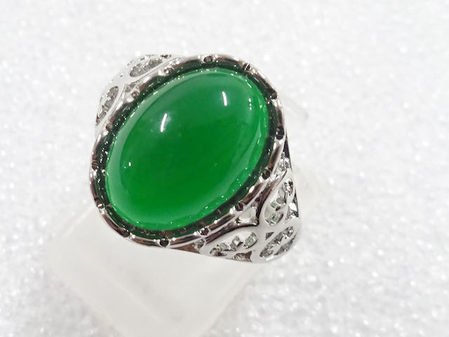 JAPANESE KIMONO / ANTIQUE COLORED STONE RING (SIZE 11)